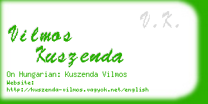 vilmos kuszenda business card